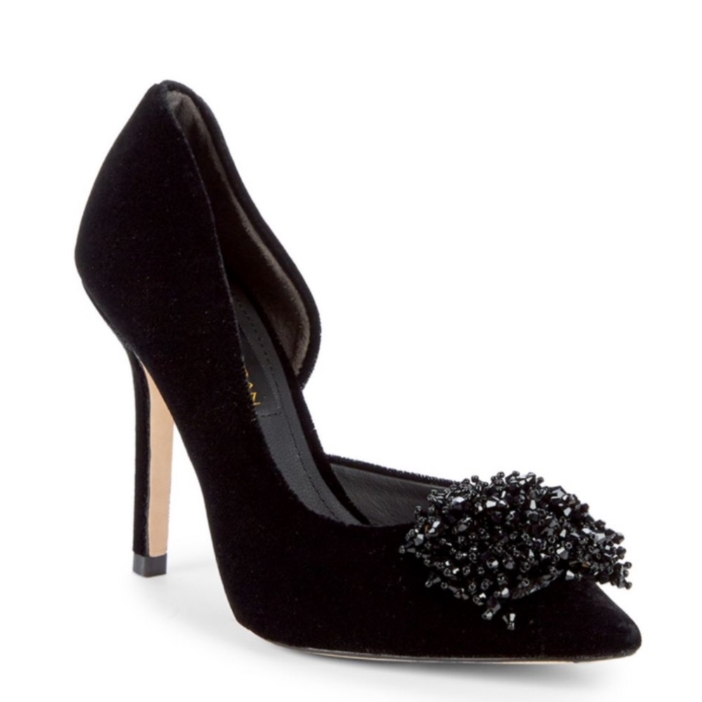 Donna Karan Dre Beaded Velvet Pumps